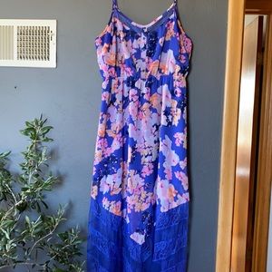 Blue Lace and Floral Maxi Dress by Candie’s
